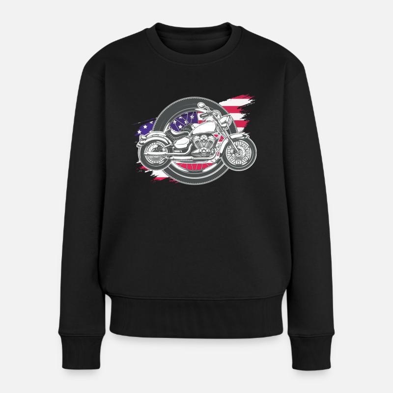 motorcycle motorrad - Frauen Premium Bio Pullover - Schwarz