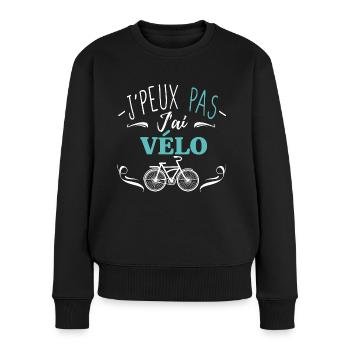 J'peux pas j'ai vélo - Pull Premium bio Femme - noir - Devant - Julia (174cm)