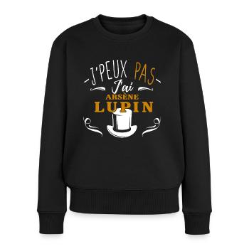 J'peux pas j'ai Arsène Lupin - Pull Premium bio Femme - noir - Devant - Julia (174cm)