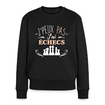 J'peux pas j'ai échecs - Pull Premium bio Femme - noir - Devant - Julia (174cm)