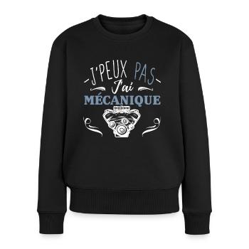 J'peux pas j'ai mécanique - Pull Premium bio Femme - noir - Devant - Julia (174cm)