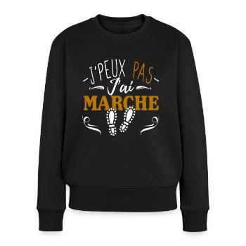 J'peux pas j'ai marche - Pull Premium bio Femme - noir - Devant - Julia (174cm)