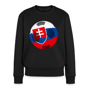 Fußballflagge Muster Slowakei - Frauen Premium Bio Pullover - Schwarz - Vorne - Julia (174cm)