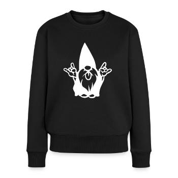 Nain de jardin Rock and Roll - Pull Premium bio Femme - noir - Devant - Julia (174cm)