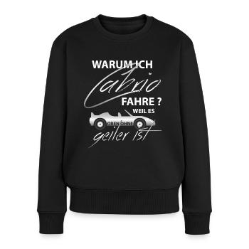 Cabrio Cabriofahrer Sportauto Sportwagen Oben Ohne - Frauen Premium Bio Pullover - Schwarz - Vorne - Julia (174cm)