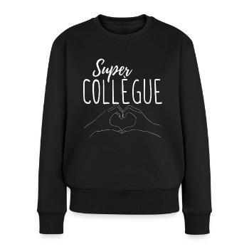 Super collègue - Pull Premium bio Femme - noir - Devant - Julia (174cm)