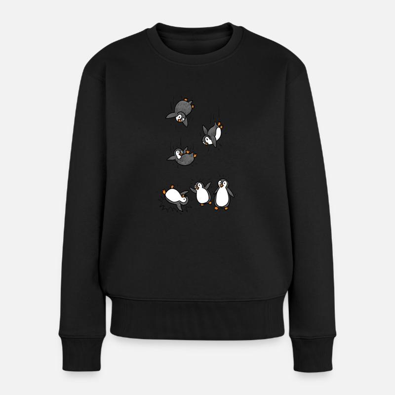 Pinguin - Frauen Premium Bio Pullover - Schwarz