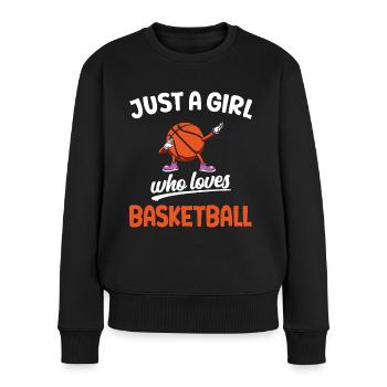 Fille Qui Aime Le Basket Joueuse Basketteuse - Pull Premium bio Femme - noir - Devant - Julia (174cm)