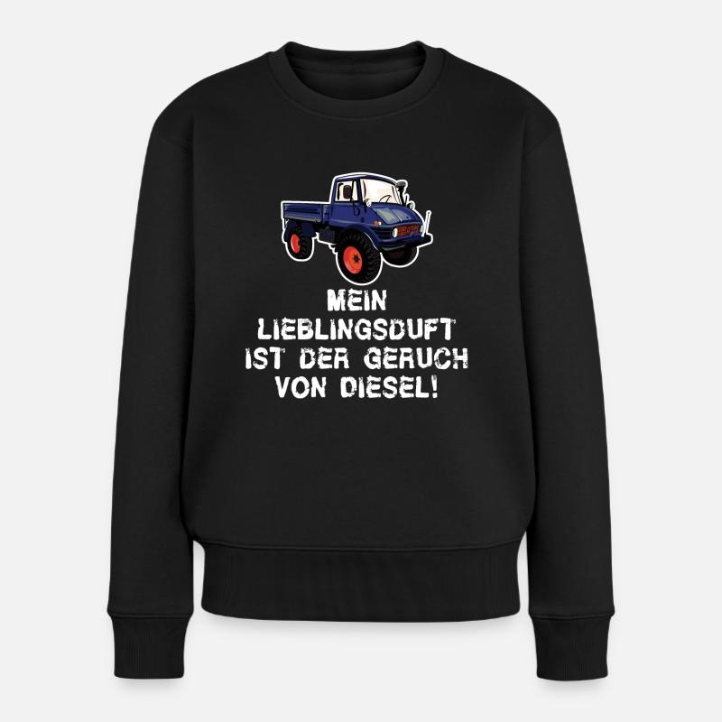 Mein Lieblingsduft ist Diesel! Unimog - Oldtimer - Frauen Premium Bio Pullover - Schwarz