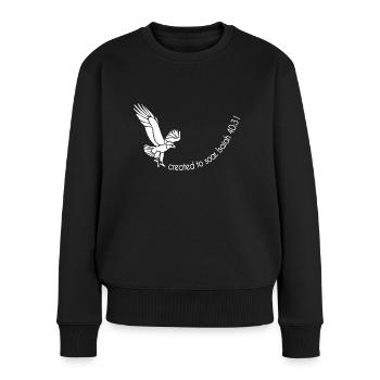 Christliches Design geschaffen, um Jesaja 40:31 zu schweben - Frauen Premium Bio Pullover - Schwarz - Vorne - Julia (174cm)