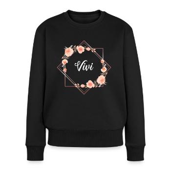 Vivi - Pull Premium bio Femme - noir - Devant - Julia (174cm)