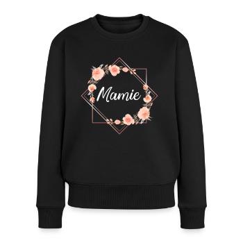 Mamie - Pull Premium bio Femme - noir - Devant - Julia (174cm)