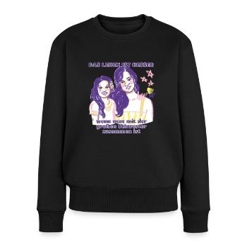 Niemals ohne Meine Große Schwester - Frauen Premium Bio Pullover - Schwarz - Vorne - Julia (174cm)