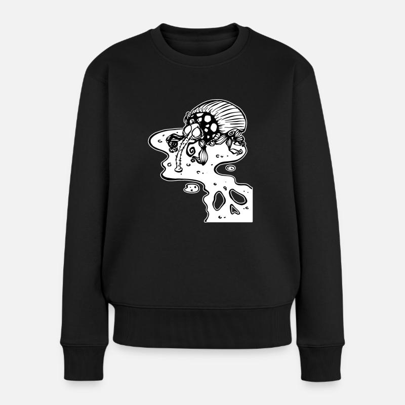 Gothic Scary Floh - Frauen Premium Bio Pullover - Schwarz