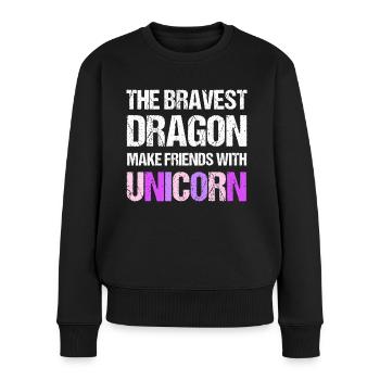 Amis Dragon Licorne Licorne Amoureux - Pull Premium bio Femme - noir - Devant - Julia (174cm)