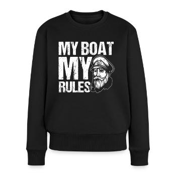 Amateurs de bateau Capitaine de bateau Capitaines - Pull Premium bio Femme - noir - Devant - Julia (174cm)