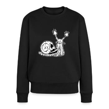 Gruselige Schnecke - Frauen Premium Bio Pullover - Schwarz - Vorne - Julia (174cm)