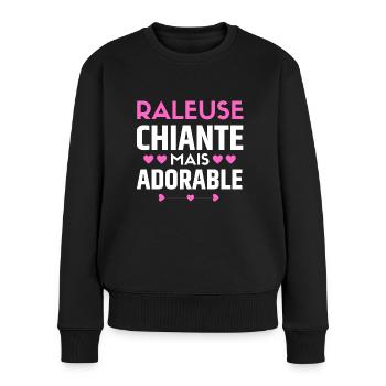 RALEUSE CHIANTE MAIS ADORABLE - Pull Premium bio Femme - noir - Devant - Julia (174cm)