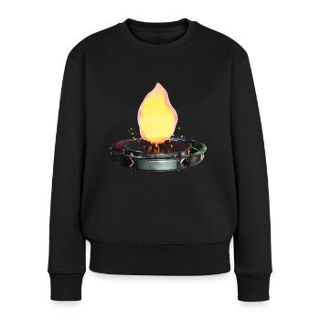 Wachsendes Feuer in der Science-Fiction-Plattform - Frauen Premium Bio Pullover - Schwarz - Vorne - Julia (174cm)