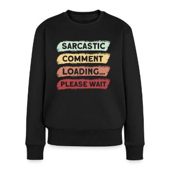 Personnes âgées Grand-père sarcastique - Pull Premium bio Femme - noir - Devant - Julia (174cm)
