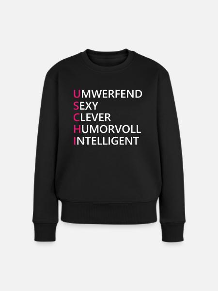 Uschi Name Geschenk - Frauen Premium Bio Pullover - Schwarz