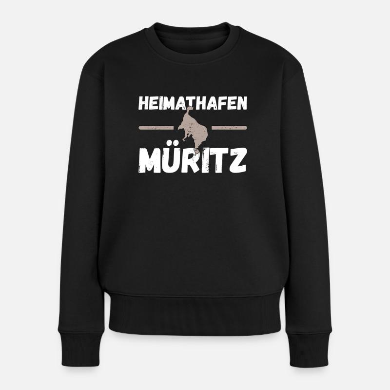 Heimathafen Müritz - Frauen Premium Bio Pullover - Schwarz