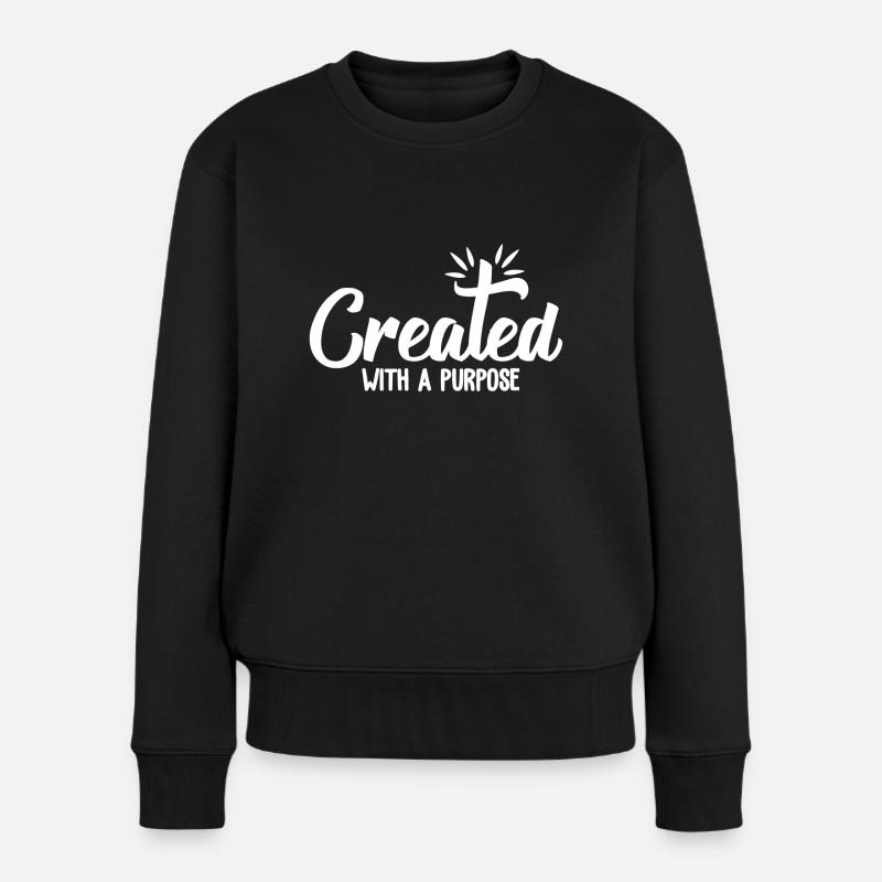 Christliches Design mit einem Zweck geschaffen - Frauen Premium Bio Pullover - Schwarz