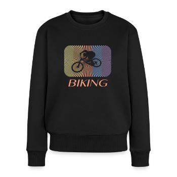 biking - Frauen Premium Bio Pullover - Schwarz - Vorne - Julia (174cm)