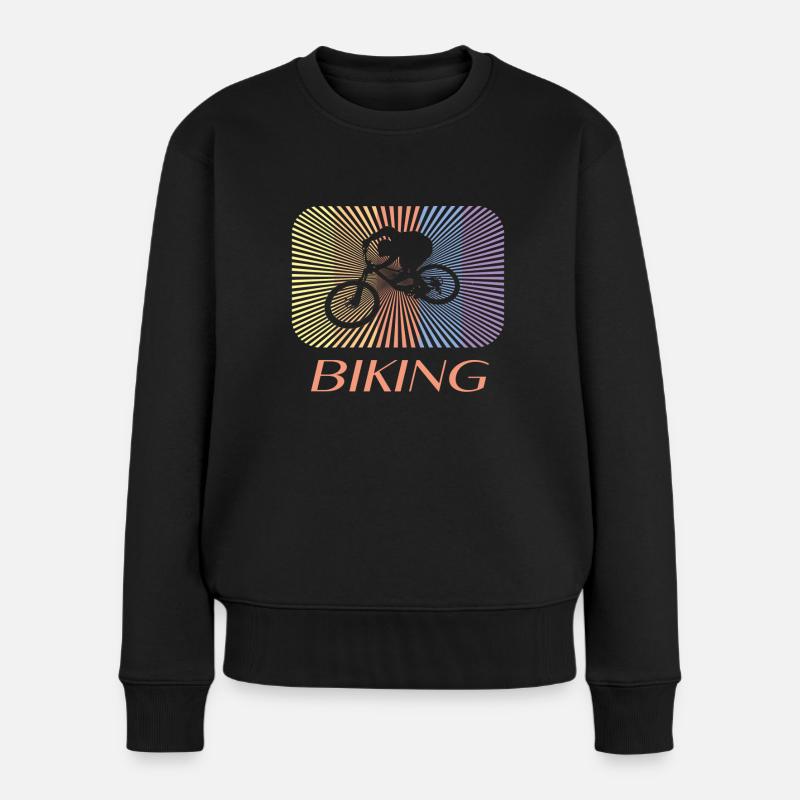 biking - Frauen Premium Bio Pullover - Schwarz