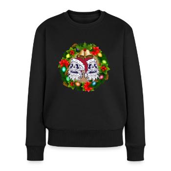 weihnachtsoutfit Männer - Frauen Premium Bio Pullover - Schwarz - Vorne - Julia (174cm)