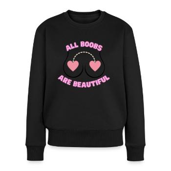 All Boobs are Beautiful - Frauen Premium Bio Pullover - Schwarz - Vorne - Julia (174cm)