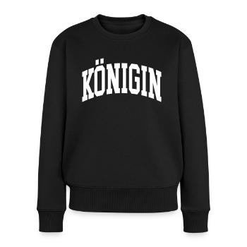 Königin - Frauen Premium Bio Pullover - Schwarz - Vorne - Julia (174cm)