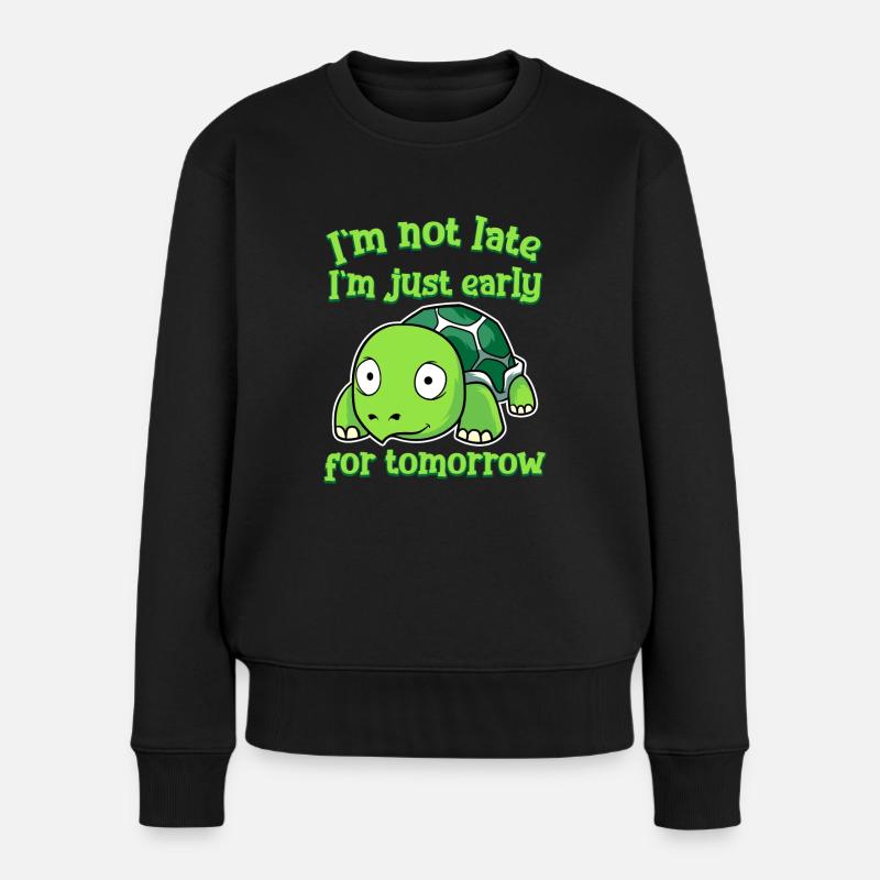 Slow Not On Time Reptile Shell Turtle T-shirt - Pull Premium bio Femme - noir