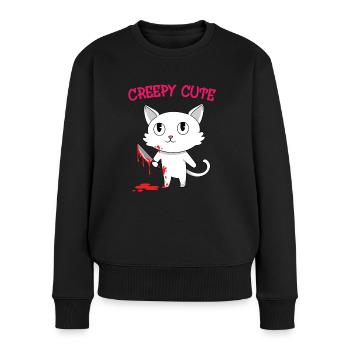Chemise d'Halloween "Creepy Cute" pour le 31 - Pull Premium bio Femme - noir - Devant - Julia (174cm)