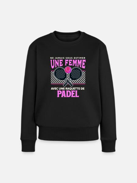 Maillot padeliste femme humour idée cadeau padel - Pull Premium bio Femme - noir