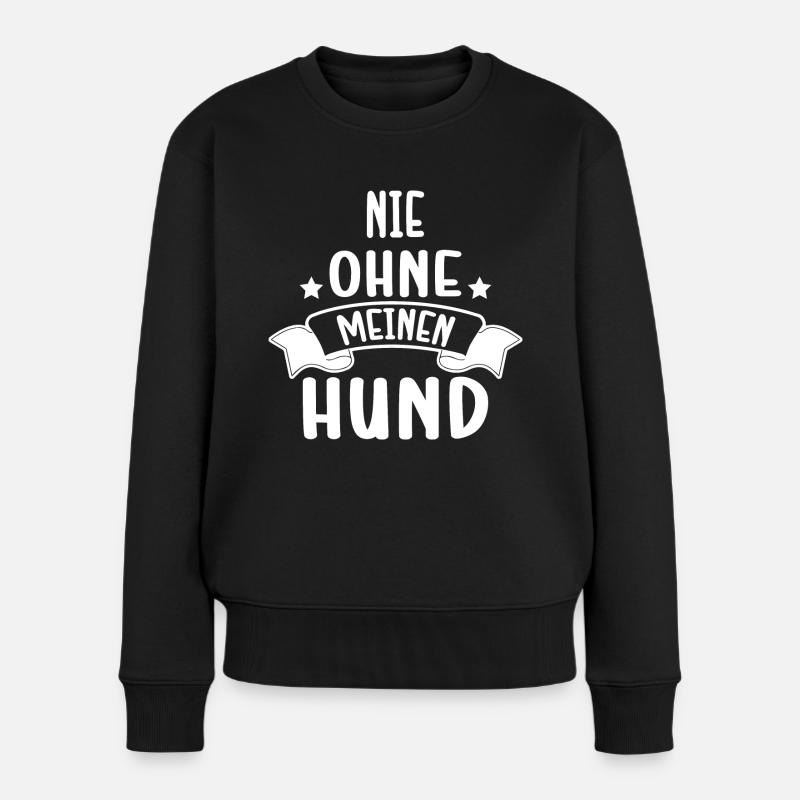 Hunde Hundefreund Haustier - Frauen Premium Bio Pullover - Schwarz