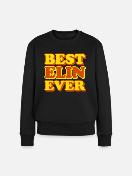 Elin Vorname lustiges Geschenk - Frauen Premium Bio Pullover - Schwarz