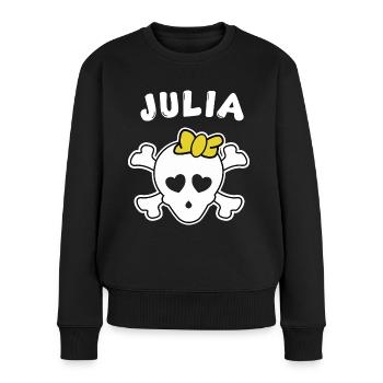 Piratin Julia Design für Mädchen und Frauen - Frauen Premium Bio Pullover - Schwarz - Vorne - Julia (174cm)