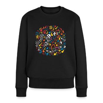 Musik - Frauen Premium Bio Pullover - Schwarz - Vorne - Julia (174cm)