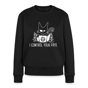 I CONTROL YOUR FATE Funny Role Playing Cat RPG - Women's Premium Organic Jumper - black - Front - Julia (174cm)