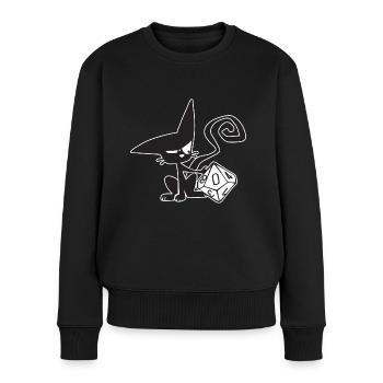 Dice Cat Funny Role Playing Cat RPG - Women's Premium Organic Jumper - black - Front - Julia (174cm)