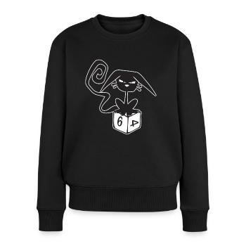 Dice Cat Funny Role Playing Cat RPG - Women's Premium Organic Jumper - black - Front - Julia (174cm)