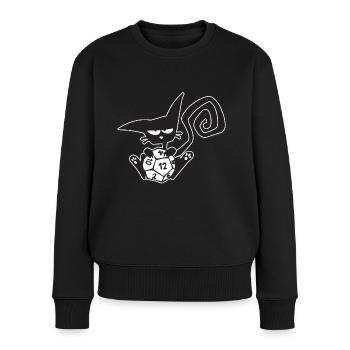 Dice Cat Funny Role Playing Cat RPG - Women's Premium Organic Jumper - black - Front - Julia (174cm)