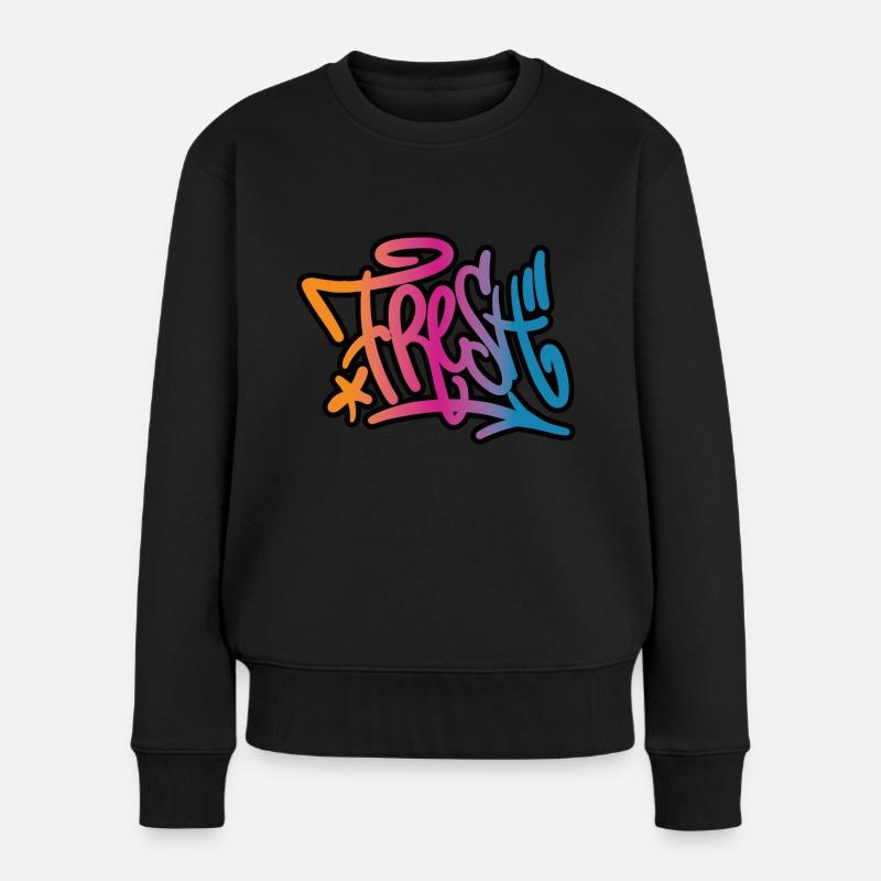 Fresh Graffiti - Frauen Premium Bio Pullover - Schwarz