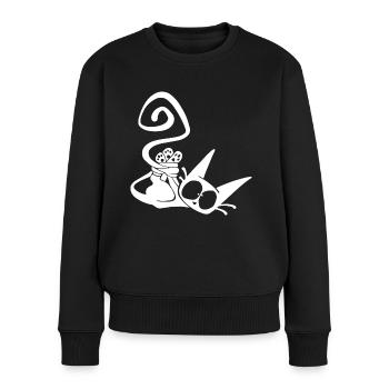 Funny Cat - Pull Premium bio Femme - noir - Devant - Julia (174cm)