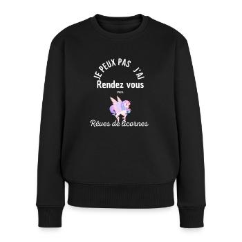 Rendezvous with My Unicorn Dream - Women's Premium Organic Jumper - black - Front - Julia (174cm)
