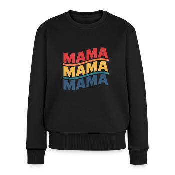 Retro Groovy Mama - Women's Premium Organic Jumper - black - Front - Julia (174cm)