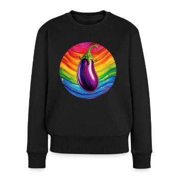 Aubergine LGBTQ - Pull Premium bio Femme - noir - Devant - Julia (174cm)