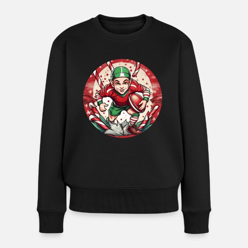 Elfe de Noël Rugby - Pull Premium bio Femme - noir