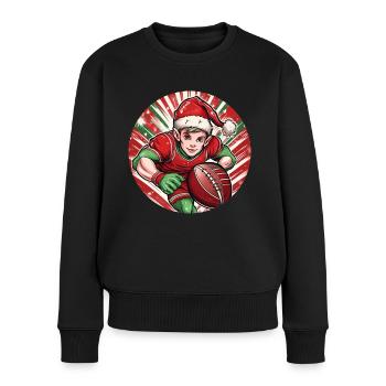 Christmas Elf Rugby - Women's Premium Organic Jumper - black - Front - Julia (174cm)
